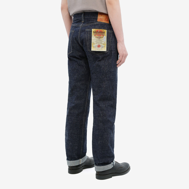 Samurai Jeans S510HXII 15.8oz selvedge denim regular straight made in Japan GL3 fabric wear image back