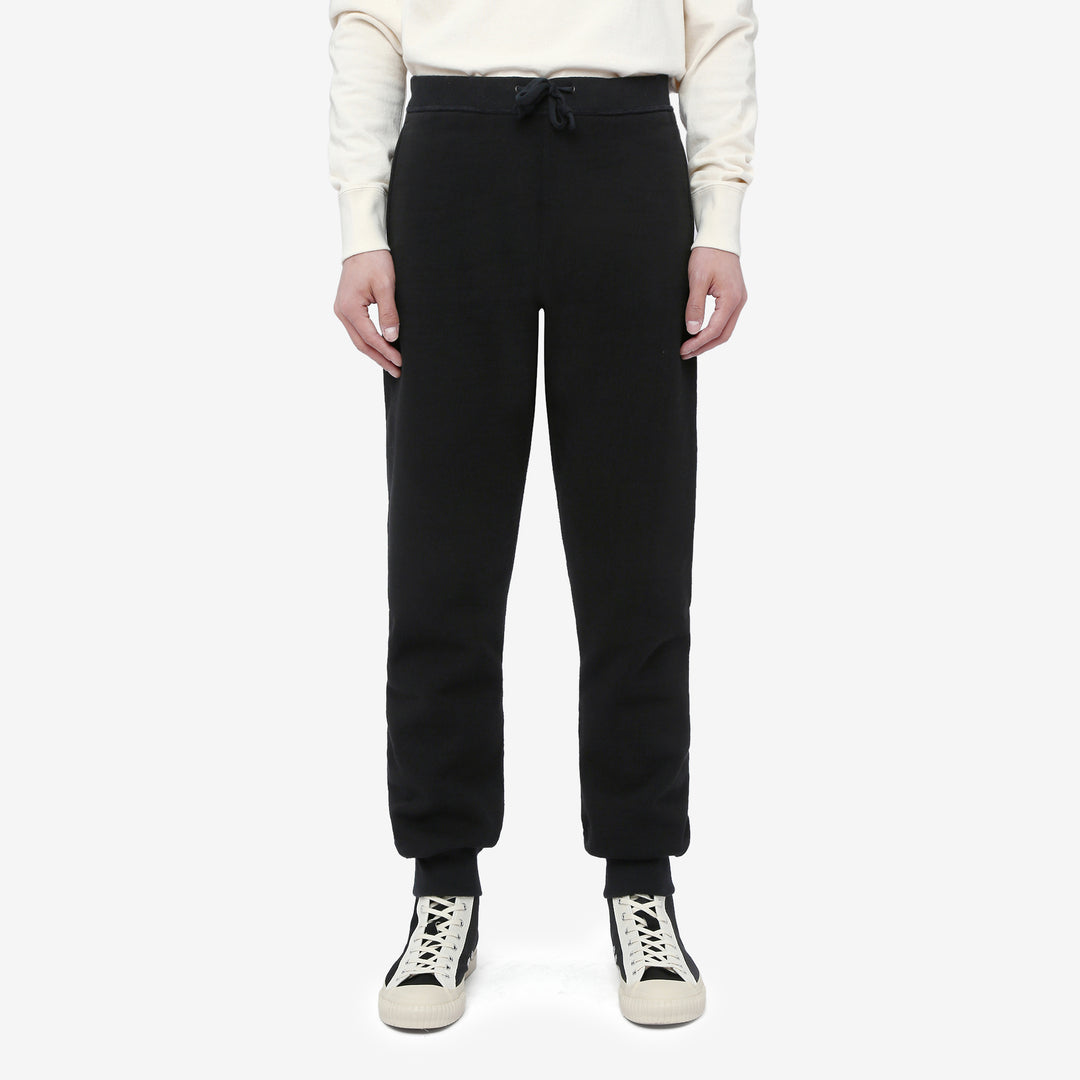 Deluxeware S500-00 20oz Heavyweight Loopwheeled Sweatpants Made in Japan Black Wear Image