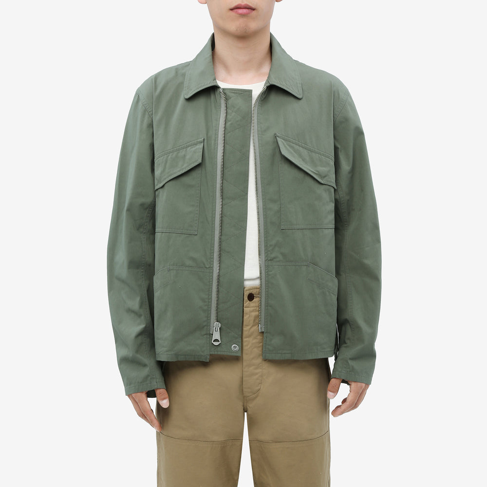 Wasew WSW-26S-001 CWU-7/W Cotton Nylon Flight Jacket - Sage Green | Made in Japan | Front Fit