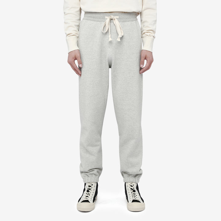 Un-Useless 170414 SWKNIT inlay knit sweatpants made in Japan tapered silhouette grey full view wear image front