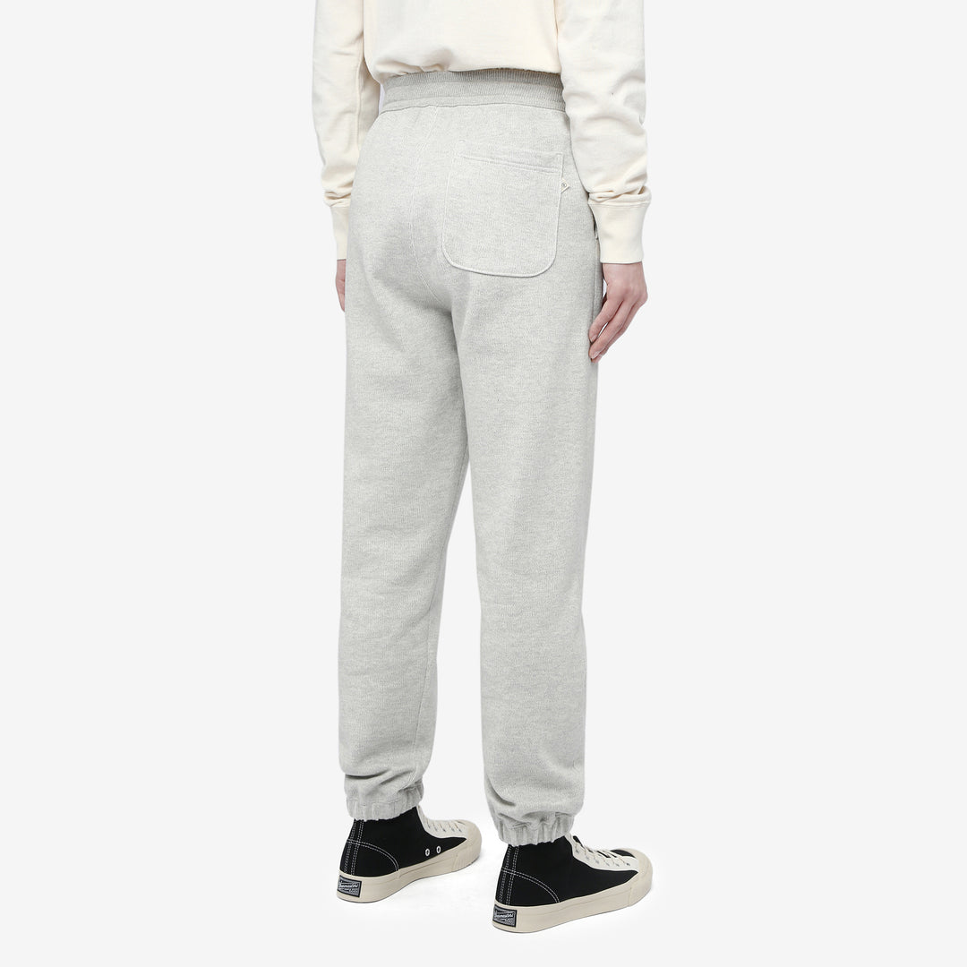 Un-Useless 170414 SWKNIT inlay knit sweatpants made in Japan tapered silhouette grey full view wear image back side view