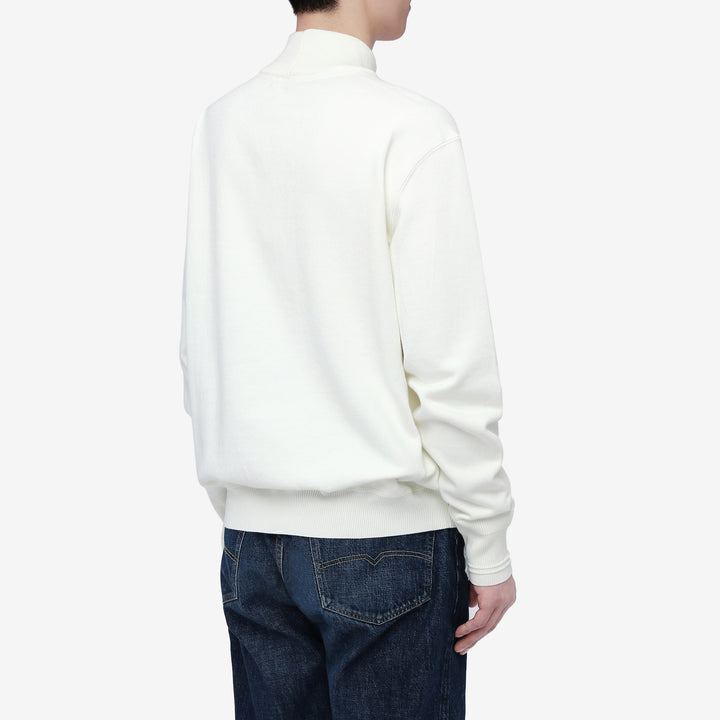 Un-Useless 170402 inlay knit mock neck sweatshirt made in Japan cotton knit wear image white back side