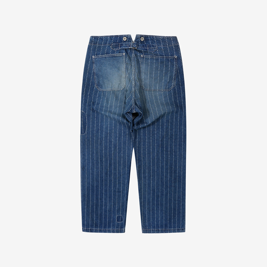 Fullcount 1138HW star wabash workers pants indigo used wash railroad workwear trousers Japan back