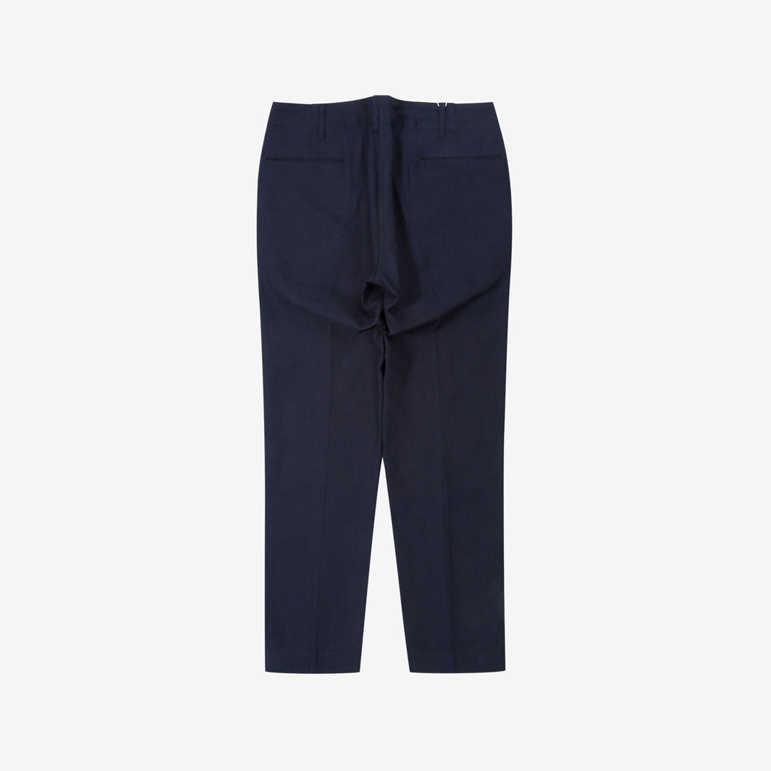 Boncoura 41 indigo herringbone trousers back view