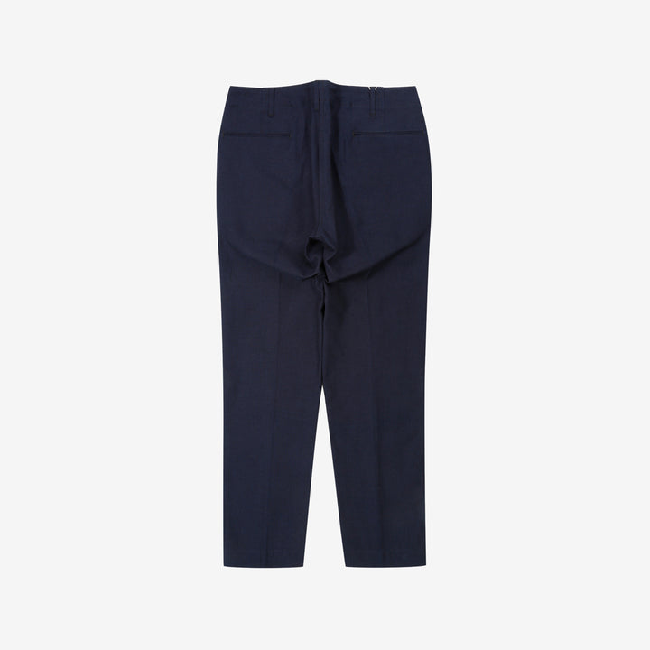 Boncoura 41 indigo herringbone trousers back view
