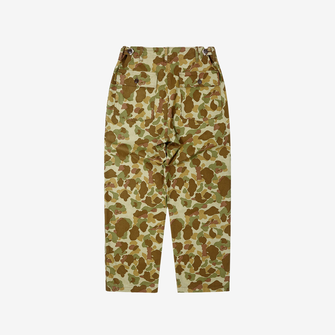 Boncoura Duck Hunter Camo US Army Baker Pants - Wide Straight Fit Made in Japan Backt View