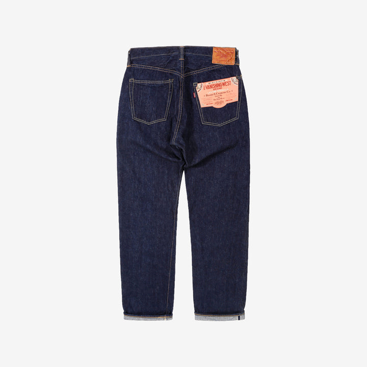 Freewheelers Vanishing West Lot 601XX 1947 selvedge denim jeans regular straight fit indigo Japan back