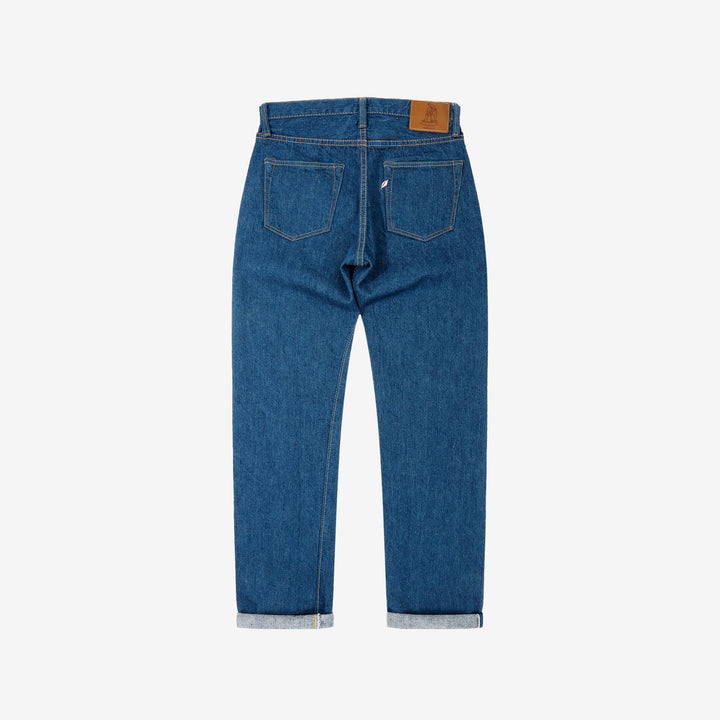 Pure Blue Japan GRE-003 greencast indigo selvedge denim regular straight jeans Made in Japan back