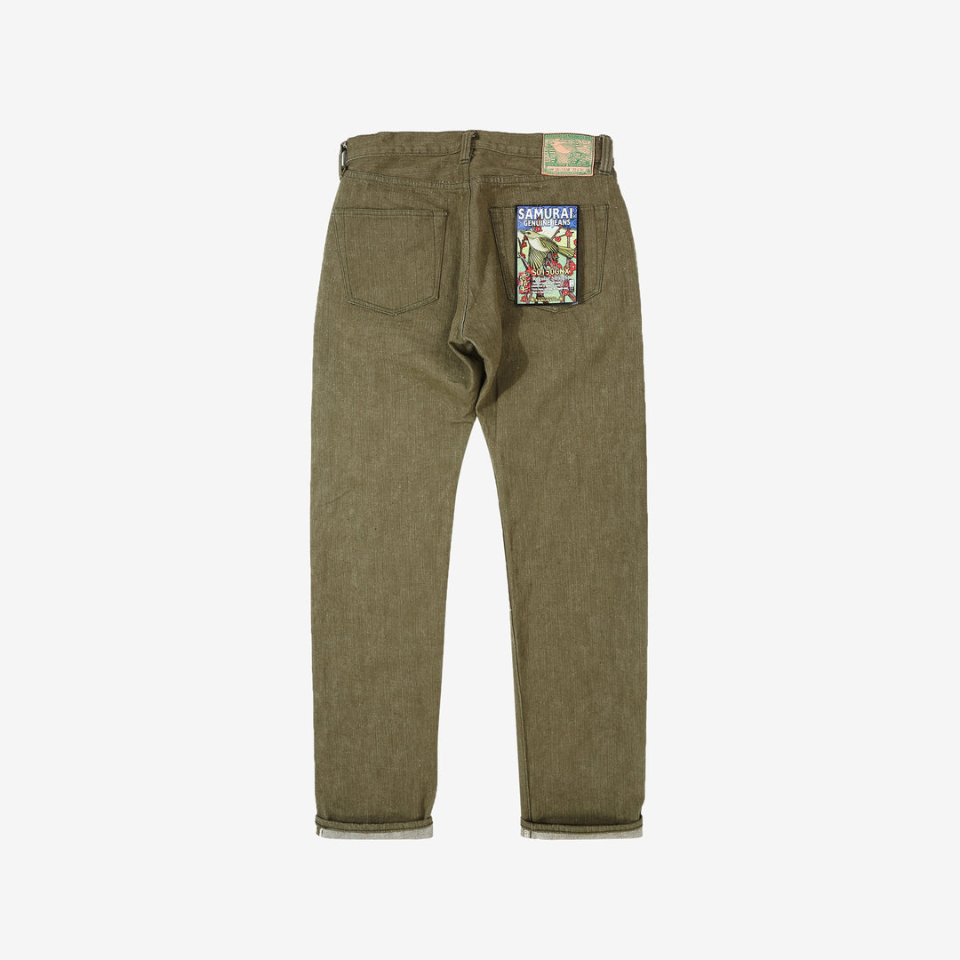 Samurai Jeans S0150GNX Uguisu 17oz selvedge denim classic straight fit full view back
