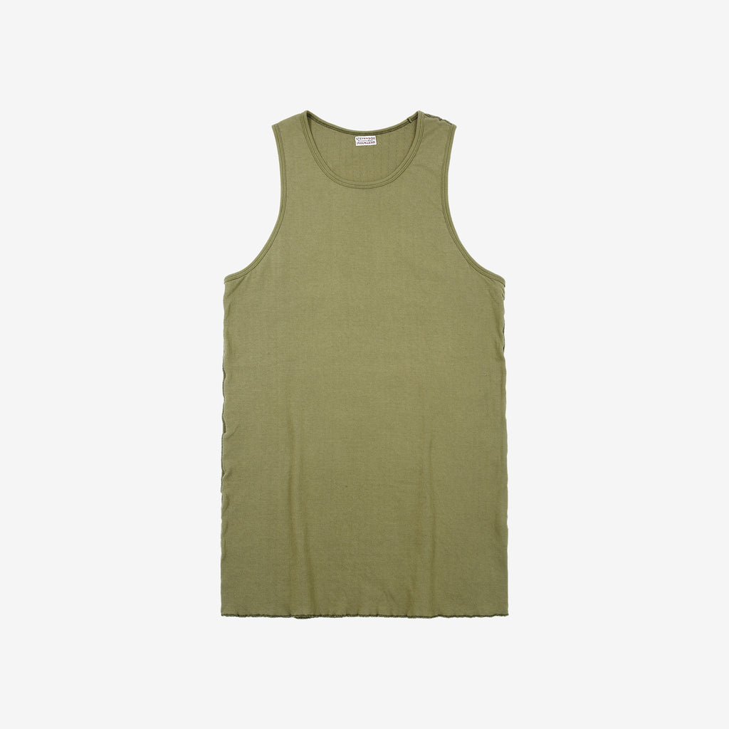 Stevenson Overall Co. Dual Comfort Cotton Tank Olive Made In Japan Front View