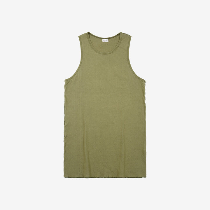 Stevenson Overall Co. Dual Comfort Cotton Tank Olive Made In Japan Front View