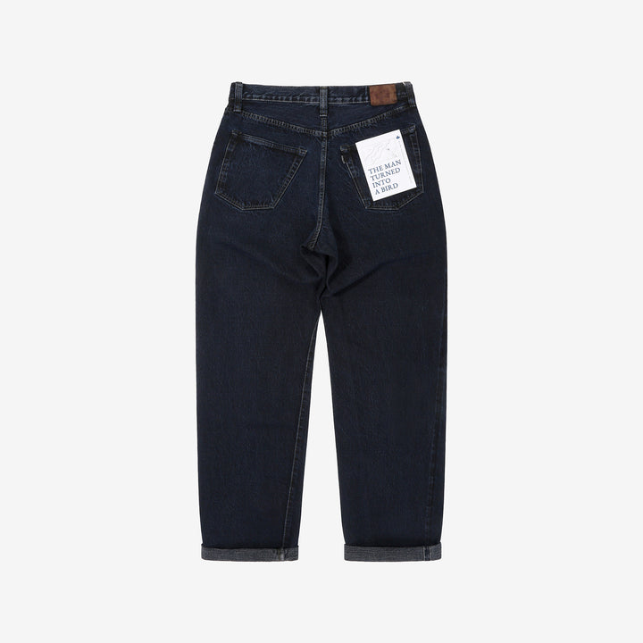 Omoto Denim 0815BCH 13.5oz Selvedge Sumi Overdyed Denim - Wide Straight Fit Made in Japan - Back View