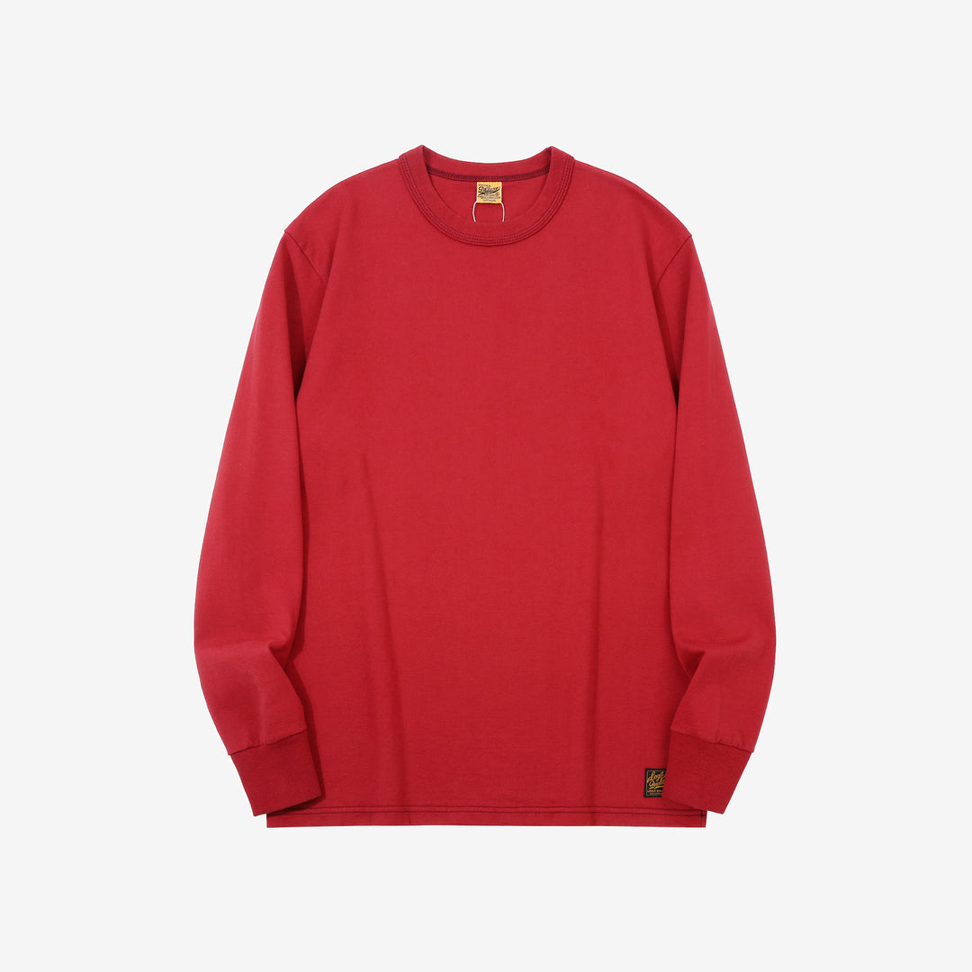 Deluxeware SDTL-00 10.5oz loopwheeled long sleeve t-shirt made in Japan heavyweight crew neck red