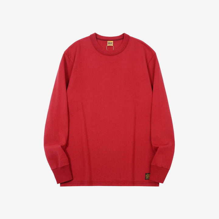 Deluxeware SDTL-00 10.5oz loopwheeled long sleeve t-shirt made in Japan heavyweight crew neck red
