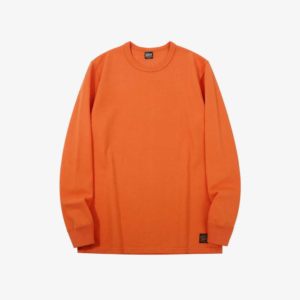 Deluxeware DXTL-00 12.5oz loopwheeled long sleeve t-shirt made in Japan ultra heavyweight oange
