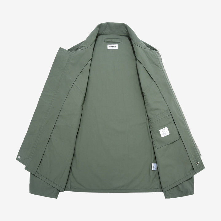 Wasew WSW-26S-001 CWU-7/W Cotton Nylon Flight Jacket - Sage Green | Made in Japan | Interior Construction