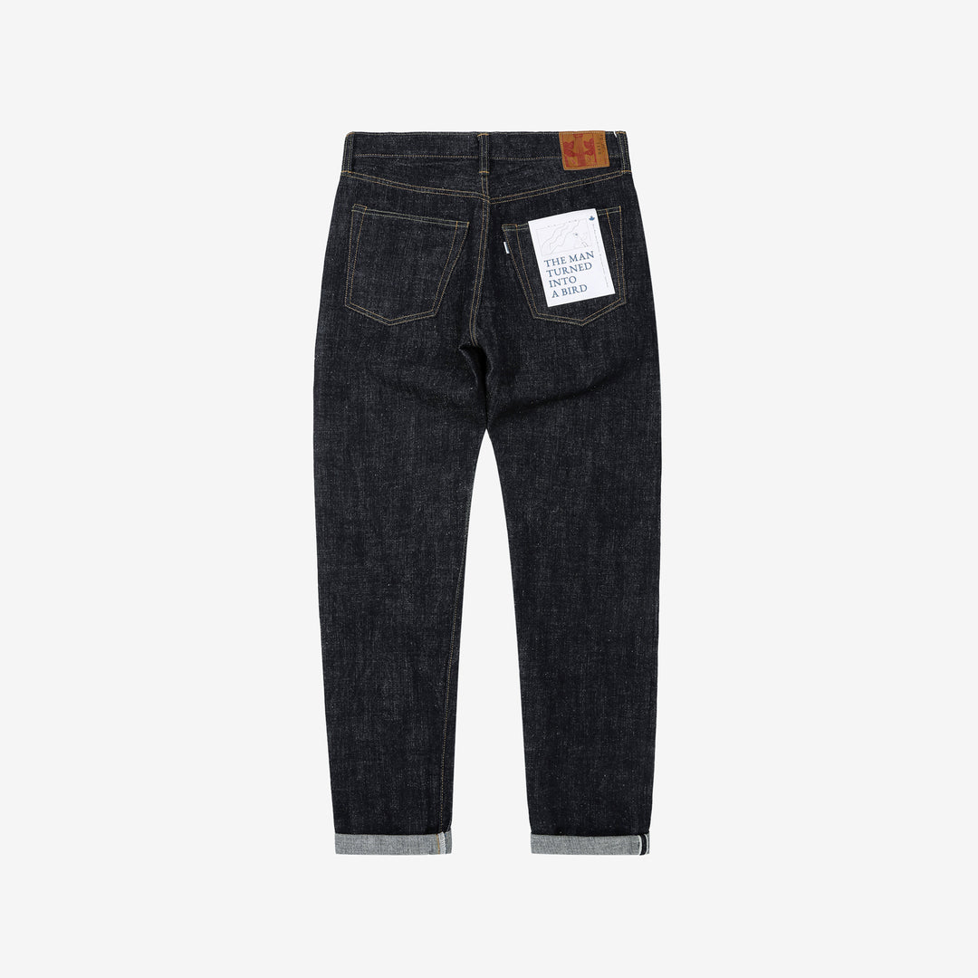 Omoto Denim 0411 15.5oz slub nep selvedge denim slim tapered jeans Japan back
