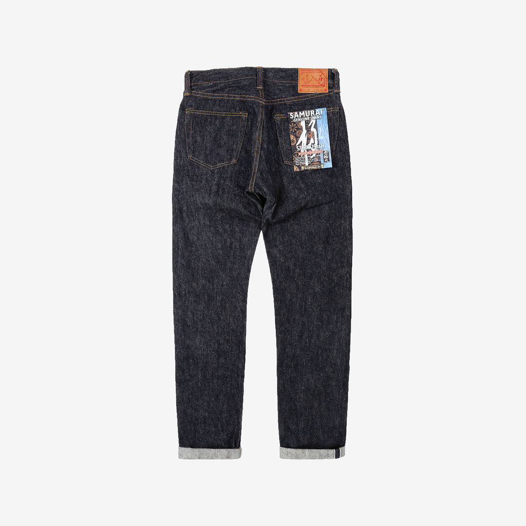 Samurai Jeans S710XX 19oz Kiwami selvedge denim slim straight fit back view