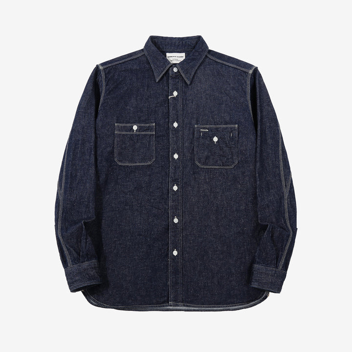Samurai Jeans SJWS-SC02W 10oz selvedge denim work shirt front view