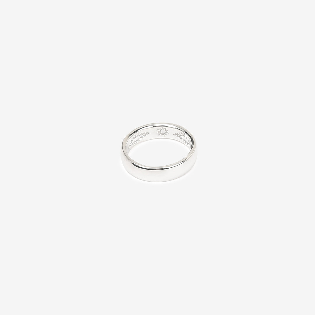 Moto RC-08 silver stamp ring native style minimal handmade ring Japan