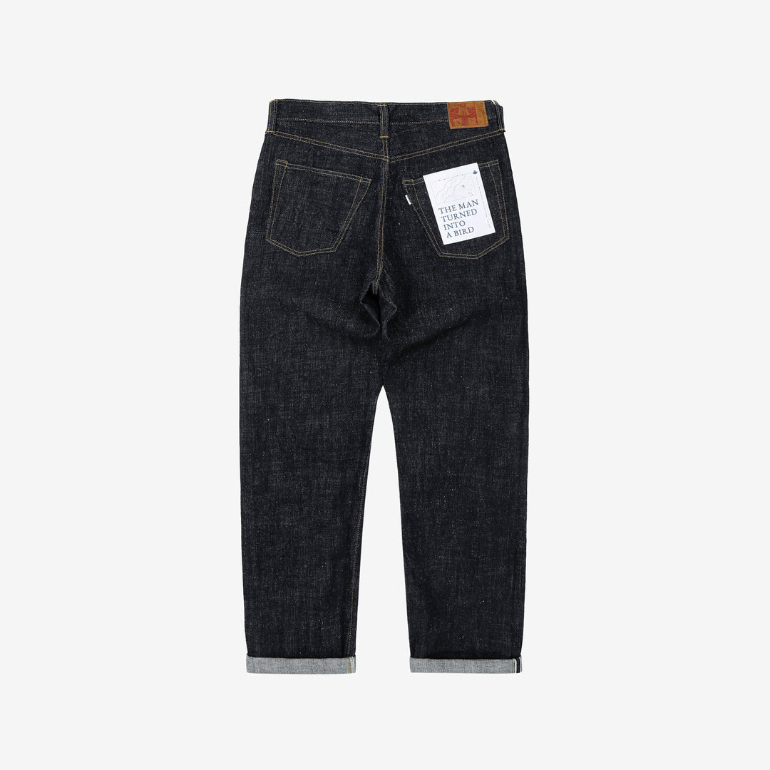 Omoto Denim 0811 15.5oz slub nep selvedge denim wide tapered jeans Japan back