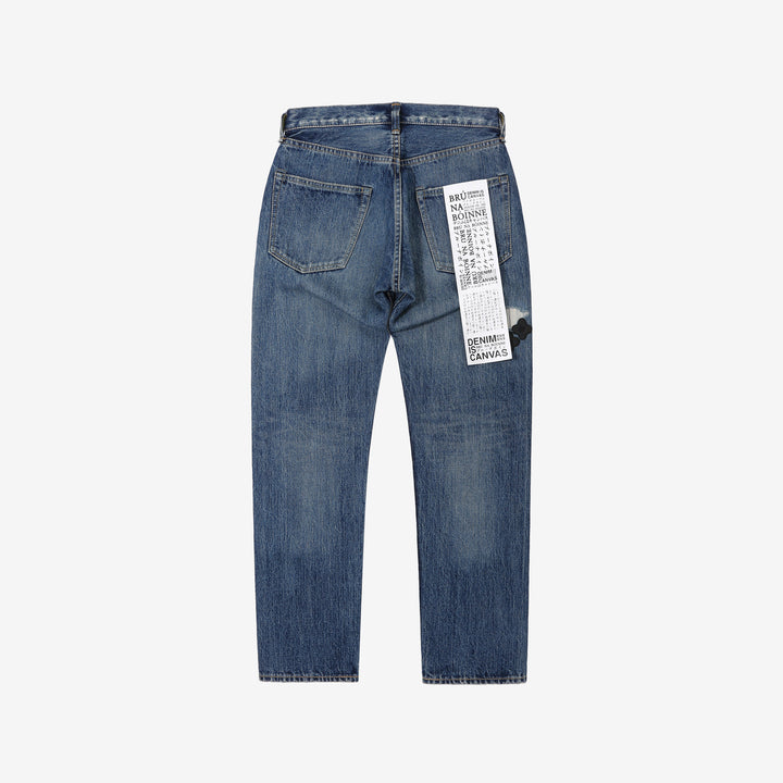 Brú na Bóinne 7772A 13.5oz Selvedge Denim - Midnight Flowers Vintage Wash Back View