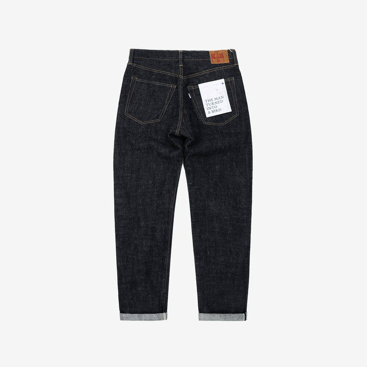 Omoto Denim 0611 15.5oz slub nep selvedge denim relaxed tapered jeans Japan back