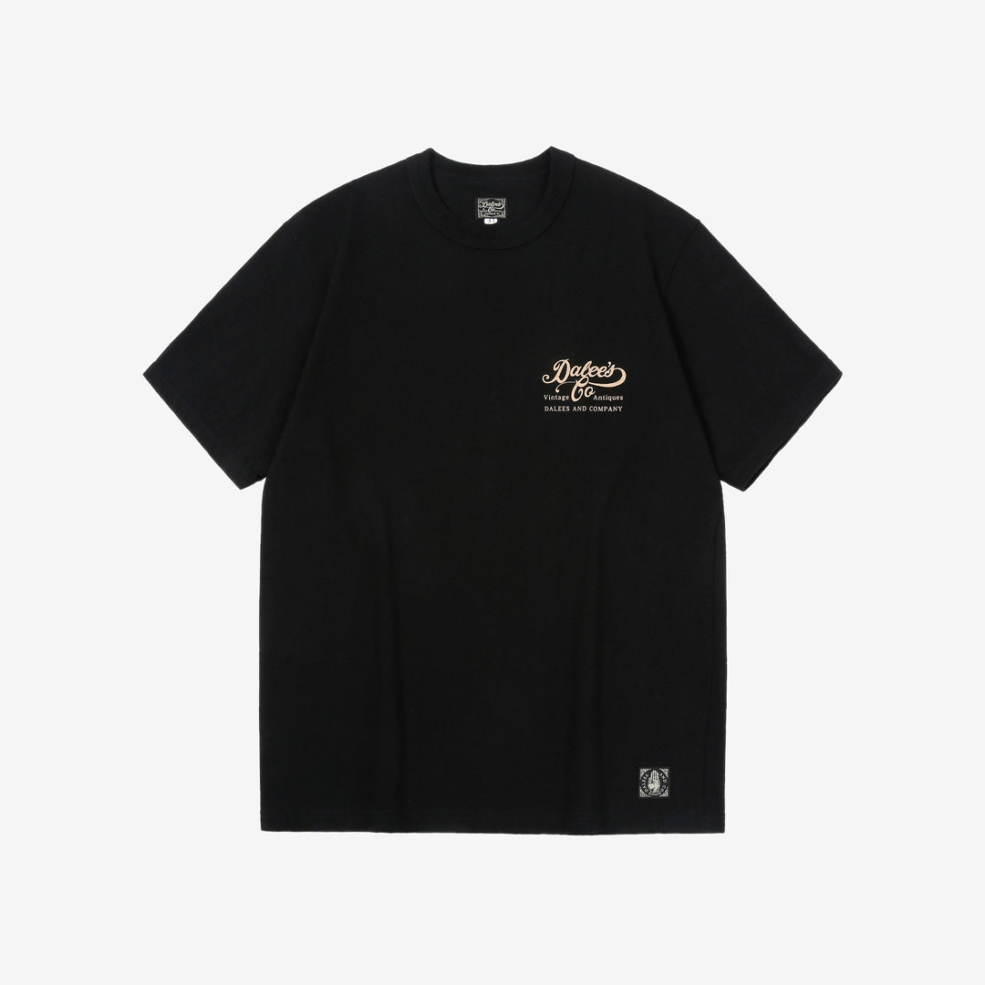 Dalee’s & Co. DLSB-001 8oz loopwheel logo T-shirt made in Japan black