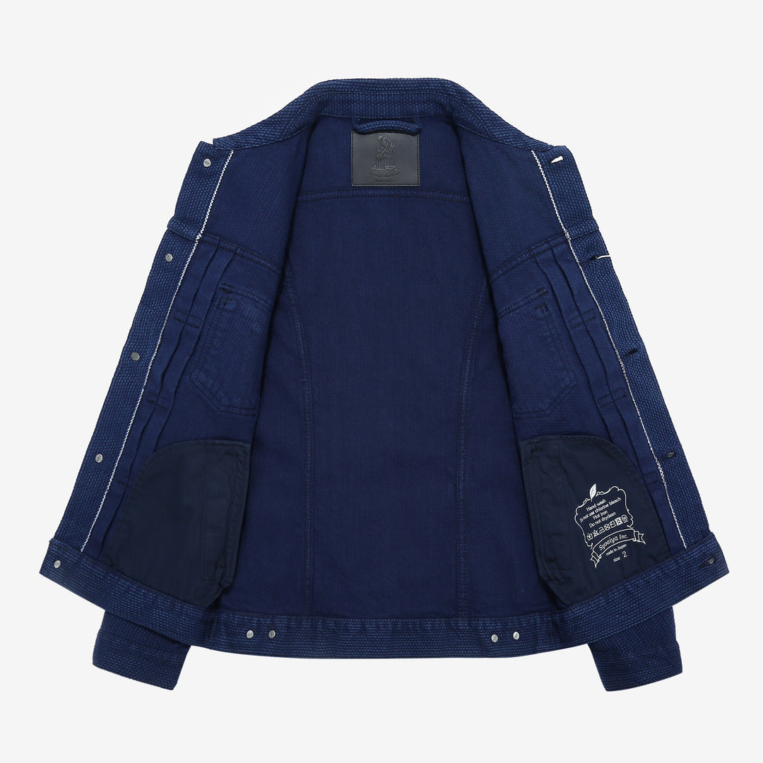 Pure Blue Japan 6106-2 Double Natural Indigo Type 2 Sashiko Jacket Made in Japan - Interior Construction