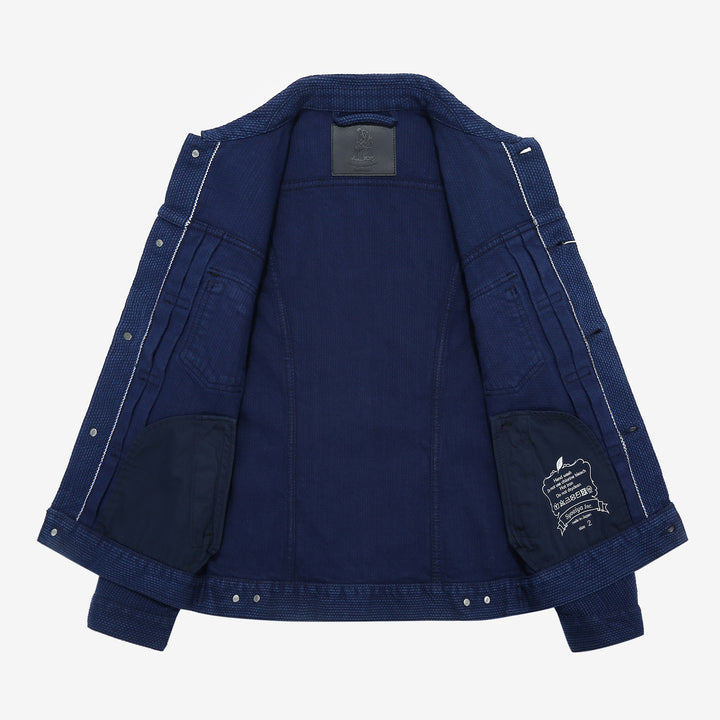 Pure Blue Japan 6106-2 Double Natural Indigo Type 2 Sashiko Jacket Made in Japan - Interior Construction