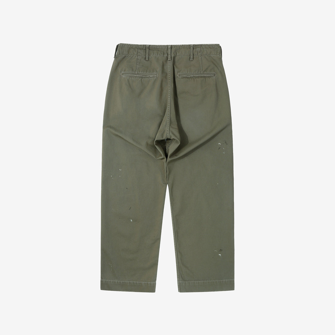 Fullcount 1201HW 41 khaki chino used wash US Army military trousers Japan back