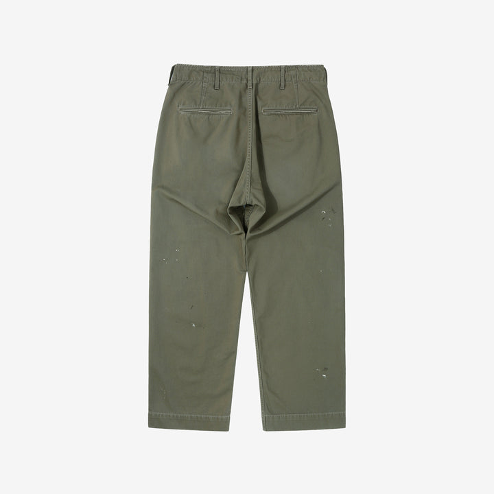 Fullcount 1201HW 41 khaki chino used wash US Army military trousers Japan back