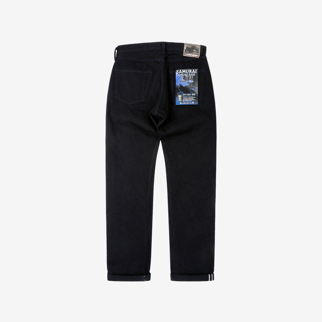 Samurai Jeans S0510XX-BOB Black on Blue 15oz selvedge denim regular straight fit made in Japan back view
