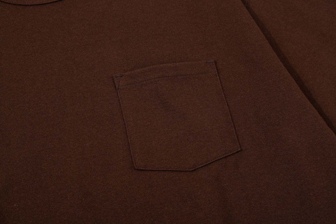Boncoura High Density Heavyweight Pocket T-Shirt Made in Japan Brown Pocket