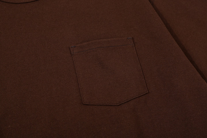 Boncoura High Density Heavyweight Pocket T-Shirt Made in Japan Brown Pocket