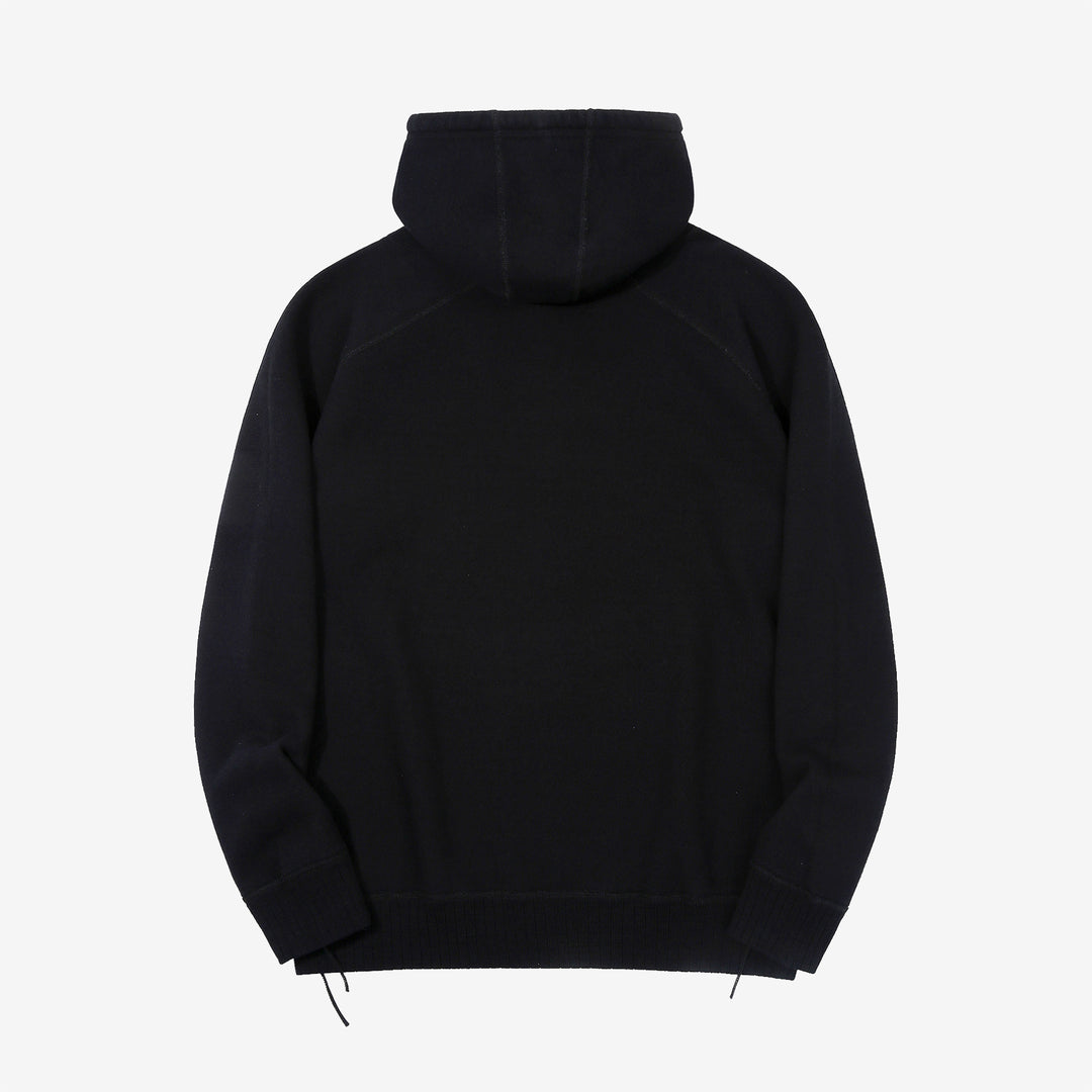 Pure Blue Japan 5410-IDBK Indigo Pullover Hoodie Black Overdye – Back View