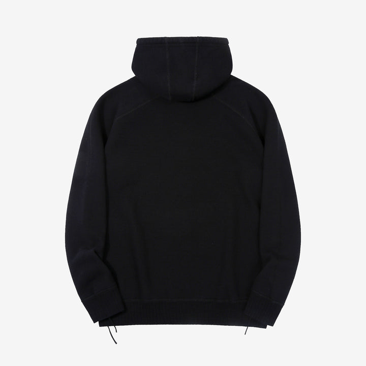 Pure Blue Japan 5410-IDBK Indigo Pullover Hoodie Black Overdye – Back View