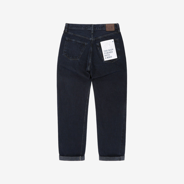 Omoto Denim 0615BCH 13.5oz Selvedge Sumi Overdyed Denim - Relaxed Tapered Fit Made in Japan - Back View