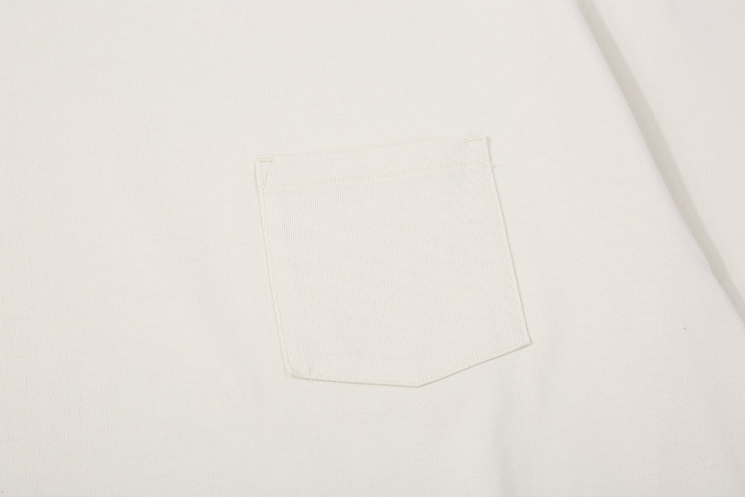 Boncoura High Density Heavyweight Pocket T-Shirt Made in Japan White Pocket