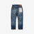 Fullcount 0105 selvedge denim used wash wide straight jeans Japan back