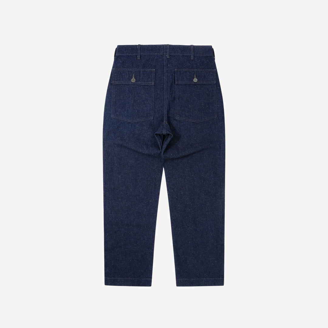 Wasew WSW-25M-005 10oz nep denim baker pants made in Japan lightweight textured denim military pants back view