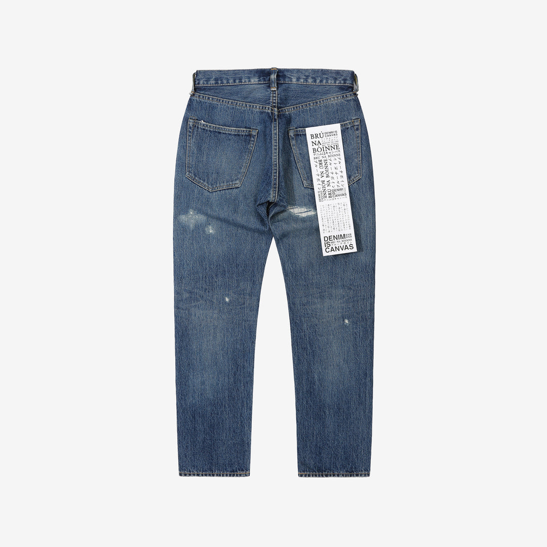 Brú na Bóinne 7776A 13.5oz Selvedge Denim - Patchwork Vintage Wash Made in Japan Back View