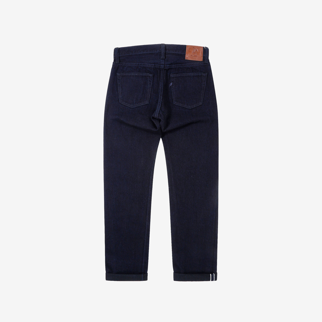 Pure Blue Japan XX-003-IDBK 14oz Indigo x Black Selvedge Denim - Regular Straight Fit Back View
