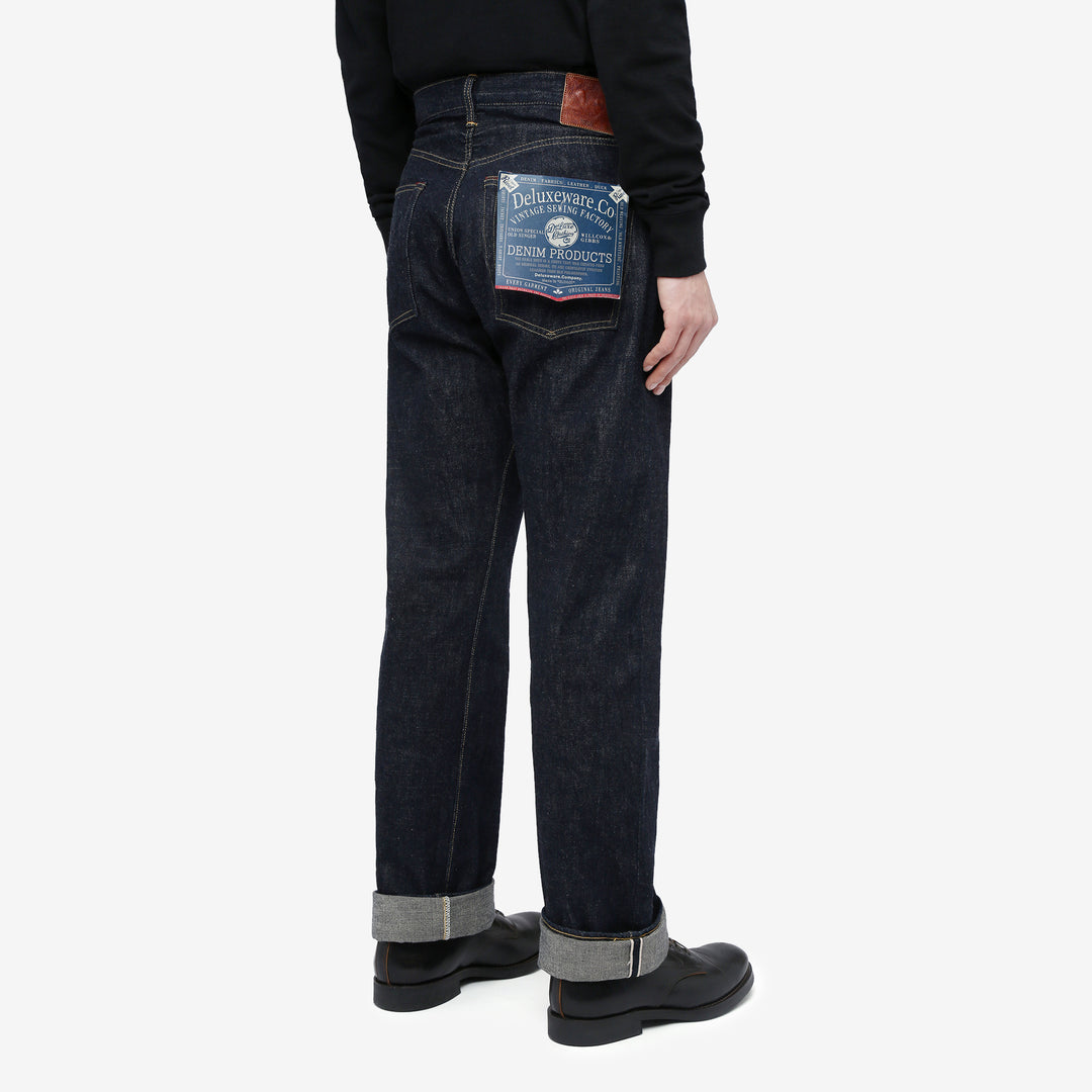 Deluxeware 1953XX 13.6oz selvedge denim straight fit made in Japan indigo jeans back side