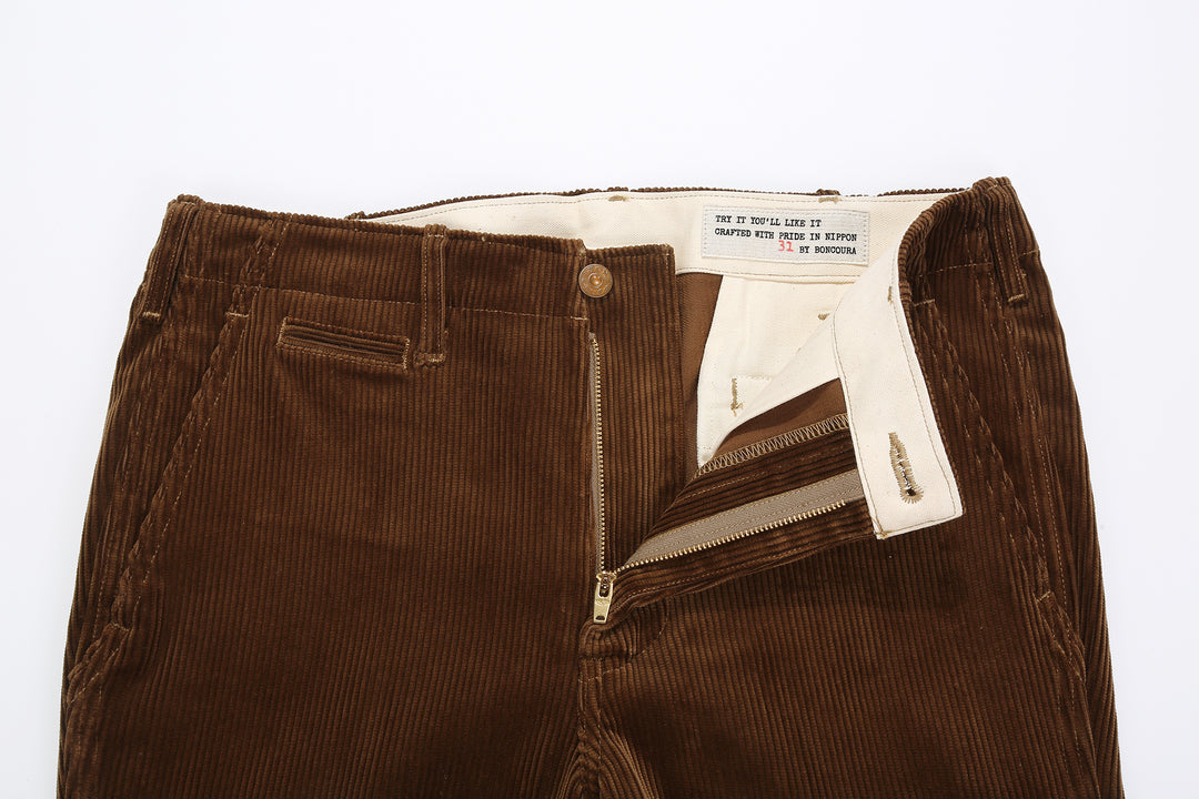 boncoura 8 wale corduroy 41 trousers brown made in japan