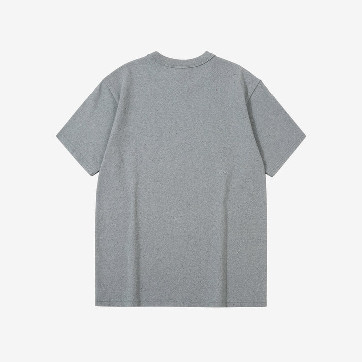 UES recycled denim short sleeve T-shirt made in Japan indigo sax blue back view