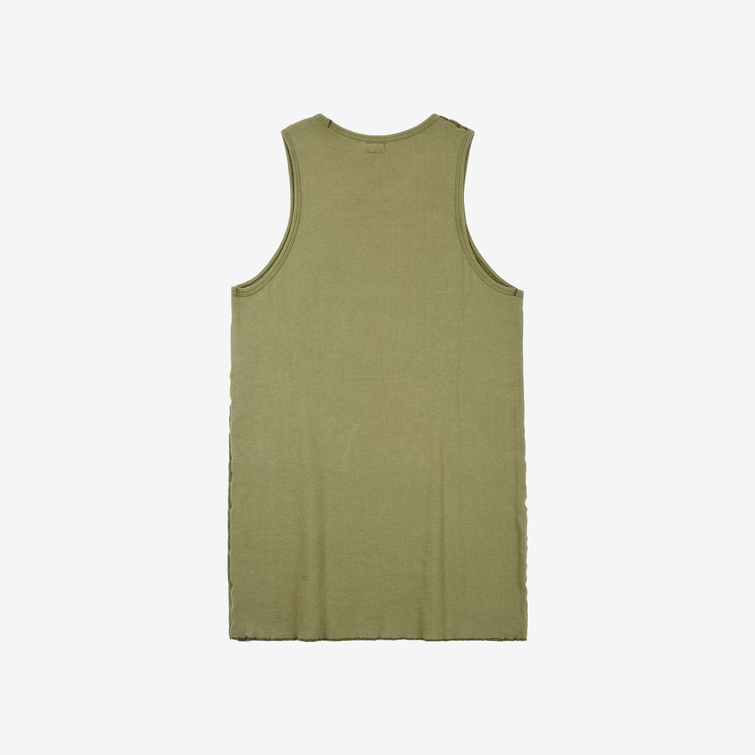 Stevenson Overall Co. Dual Comfort Cotton Tank Olive Made In Japan Back View Front