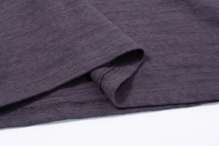 UES 652321 No.8 Slub Yarn Heavyweight T-Shirt – Eggplant Side Seam Construction