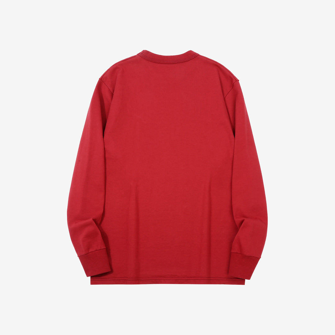 Deluxeware SDTL-00 10.5oz loopwheeled long sleeve t-shirt made in Japan heavyweight crew neck red