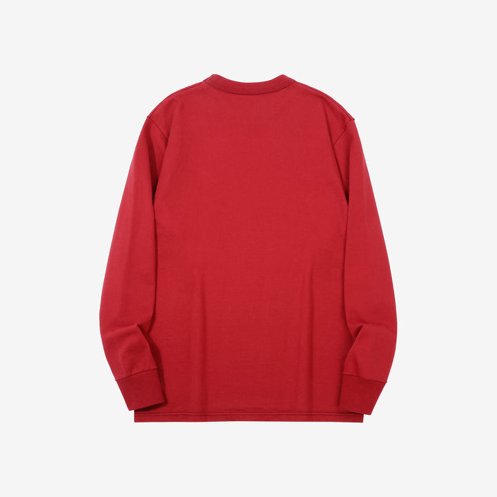 Deluxeware SDTL-00 10.5oz loopwheeled long sleeve t-shirt made in Japan heavyweight crew neck red
